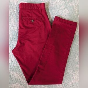 Red Men's Slim Chino Pants. Like New. Size 30".